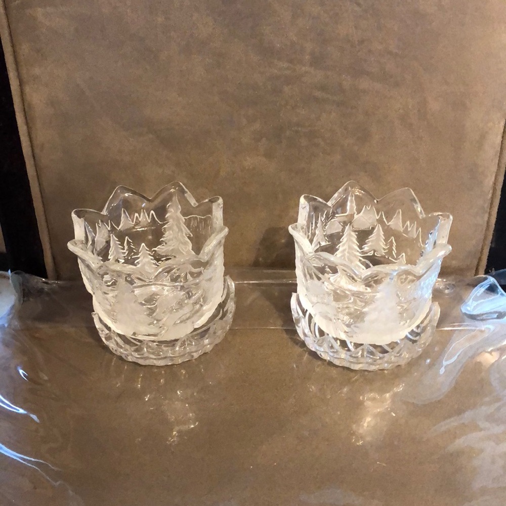 Gorgeous Frosted Candle Holders - Picture 2 of 7